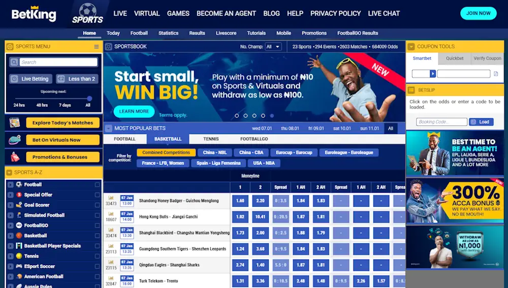 BetKing Sportsbook and Casino Screenshot